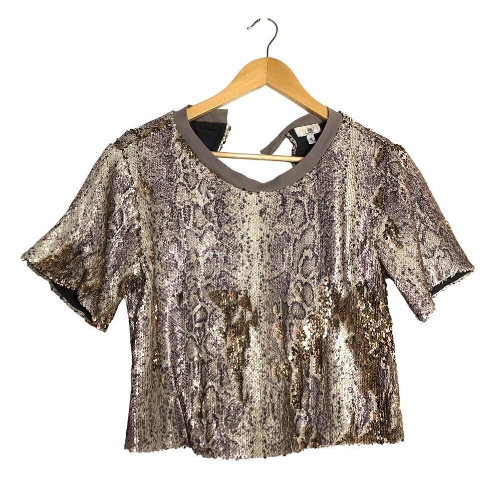 Ramy Brook Alexi Python Sequin Top S - Picture 3 of 11